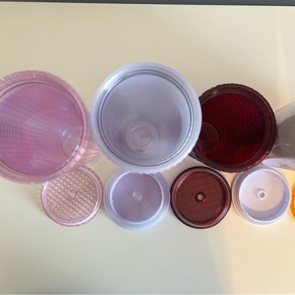 STARBUCKS Lot of 5 COLD CUPS TUMBLER Studded Ruby Iced Lilac Mango Ombré Sequins - Picture 6 of 15